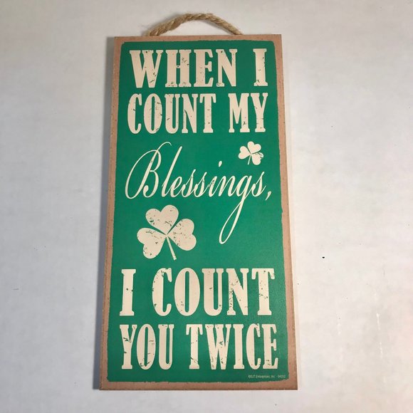 Irish Blessing Wall Door Sign St. Patricks Day Wood Green Shamrock Friendship - Picture 3 of 9